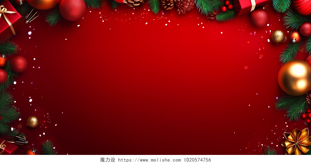 平安夜圣诞节圣诞老人卡通装饰边框海报背景